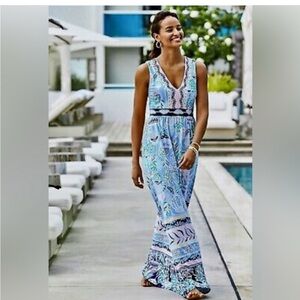 Lilly Pulitzer Blue Patterned Maxi Dress